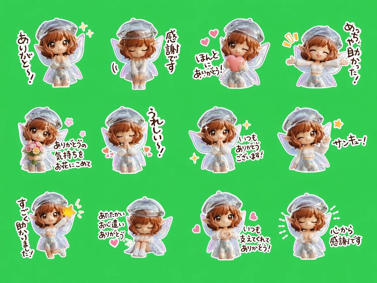 Chibi Fairy Thank-You Sticker Sheet reference