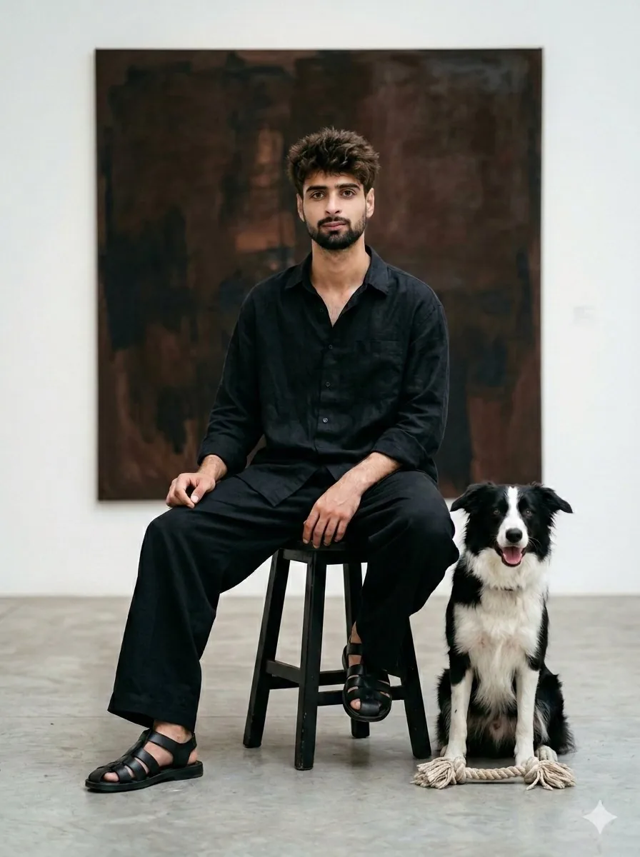 Minimalist Art Gallery Fashion Editorial Prompt reference