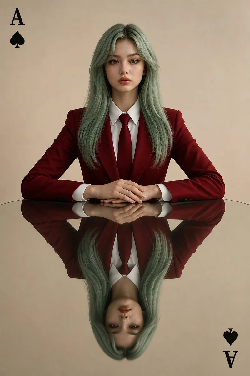 Symmetrical Playing Card Mirror Portrait reference