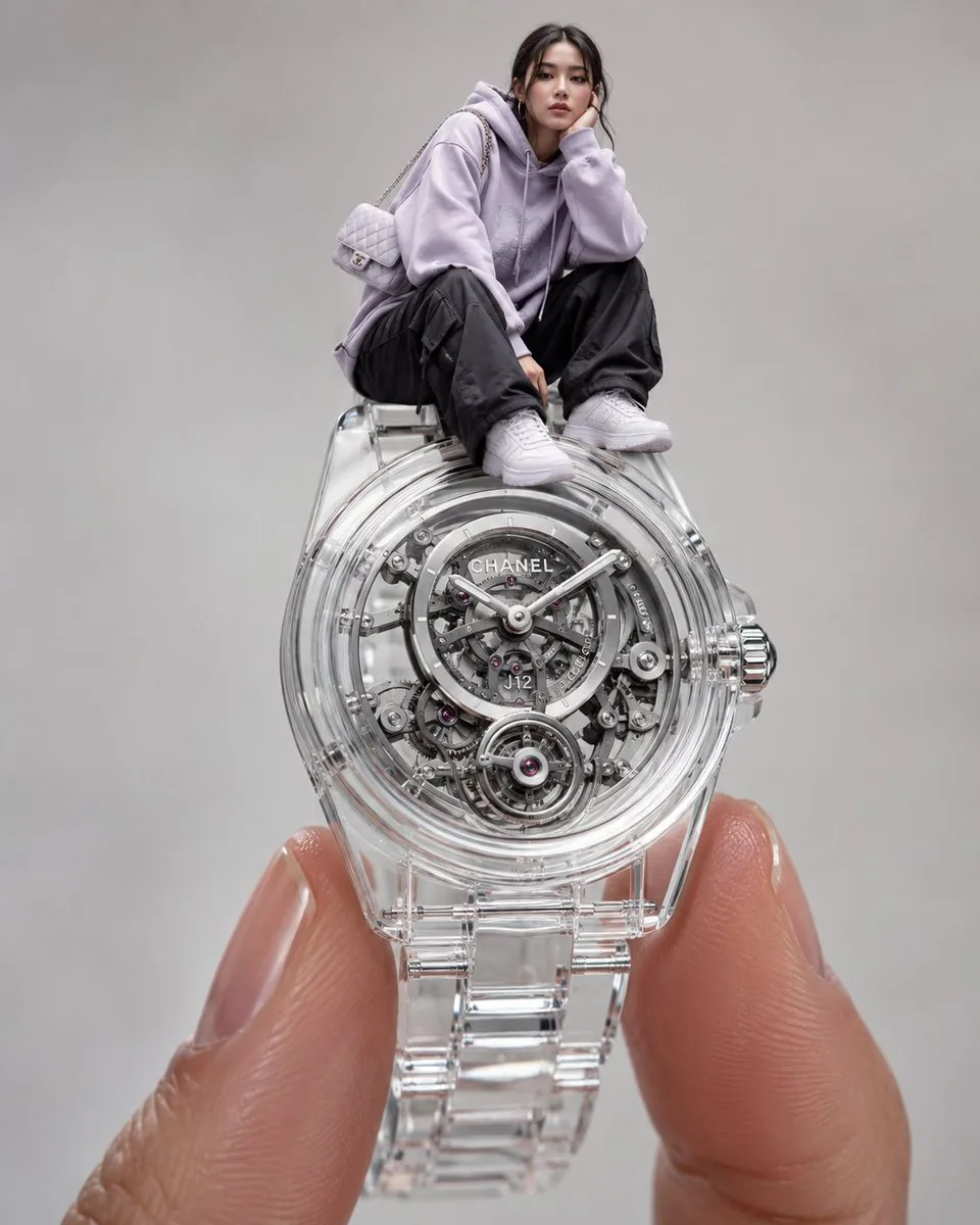 Surreal Luxury Wristwatch Fashion Campaign reference