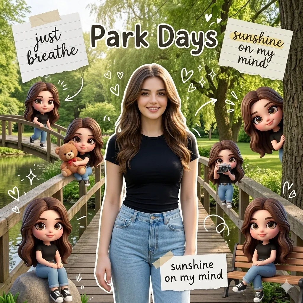 Park Days Digital Collage - Nano Banana Pro AI Prompt for Social Media Post reference