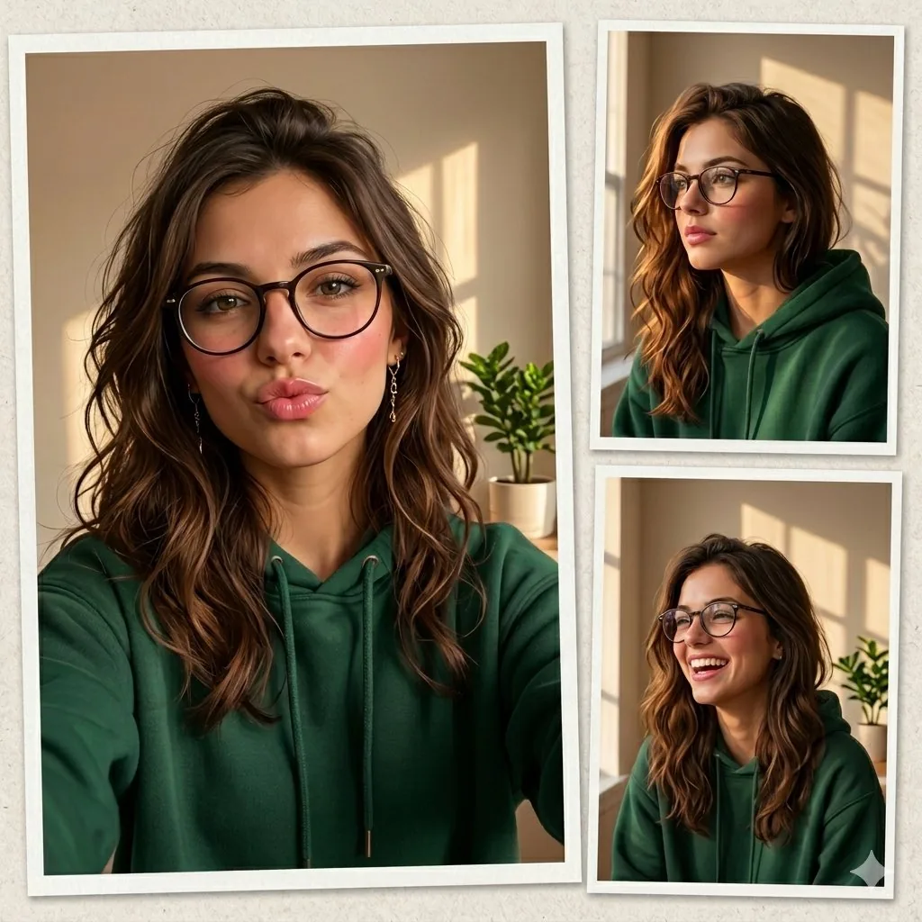 Aesthetic Golden Hour Portrait Collage reference