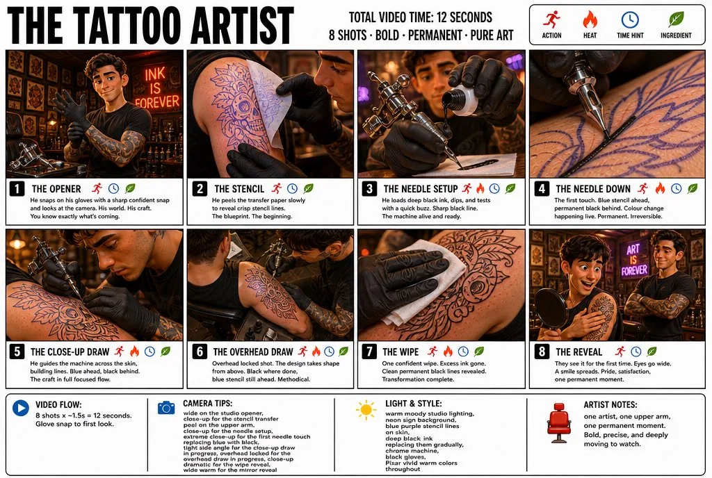 Tattoo Artist Storyboard Infographic reference