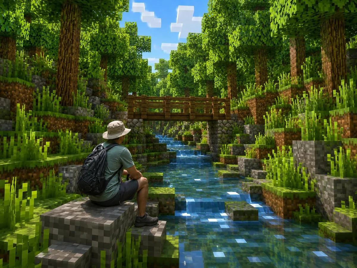 Real Hiker in Minecraft Forest reference