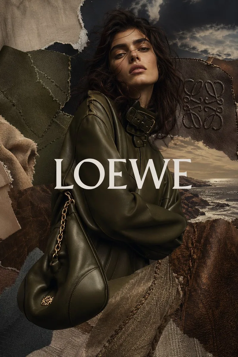Luxury Leather Fashion Collage Ad reference
