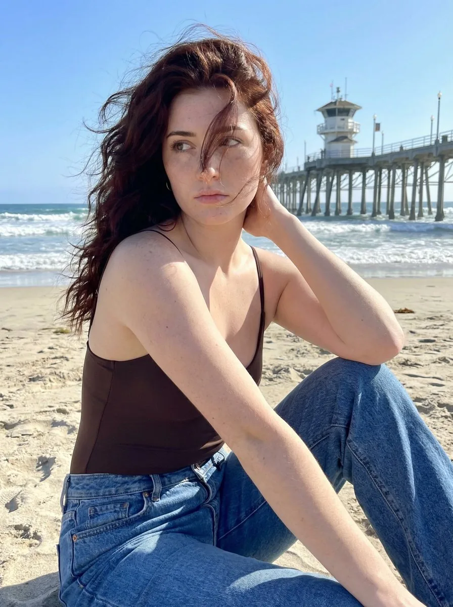 Cinematic Summer Beach Portrait - Nano Banana Pro AI Prompt for Social Media Post reference