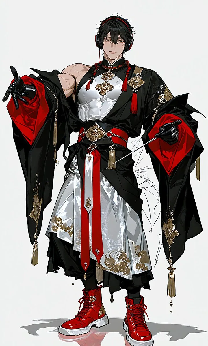 Japanese-Western Fusion Fashion Model reference