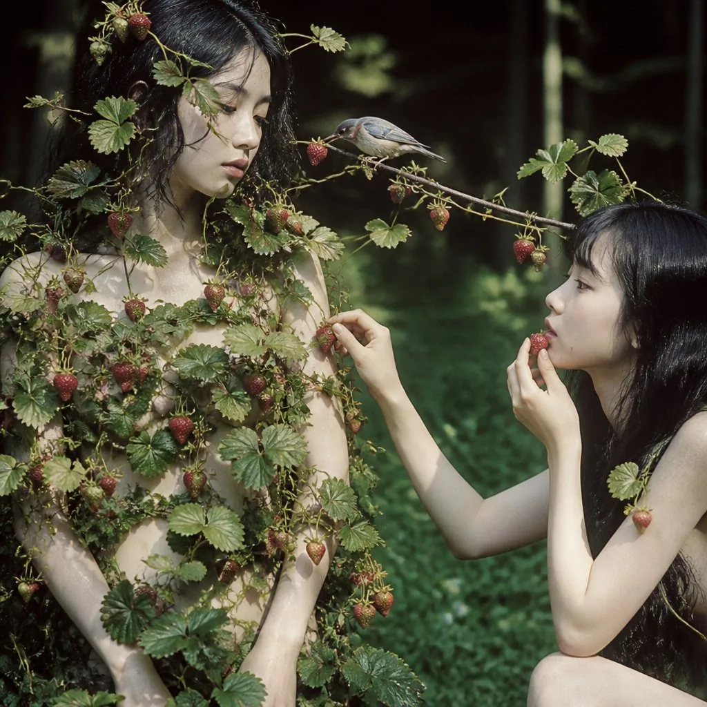 Surreal Strawberry Picking Forest reference