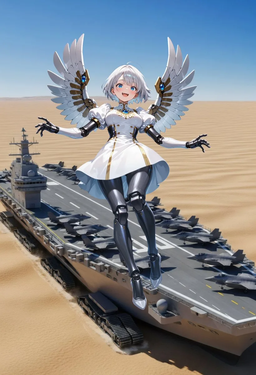 Angelic Android Over Land Aircraft Carrier reference
