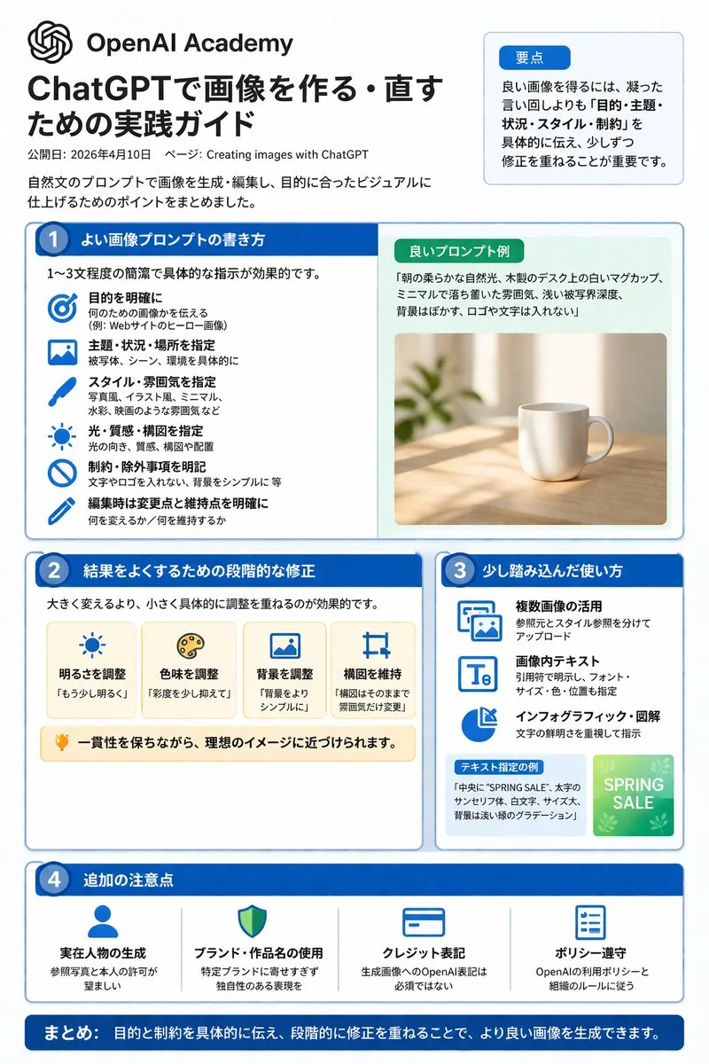 ChatGPT Image Generation Guide Infographic reference