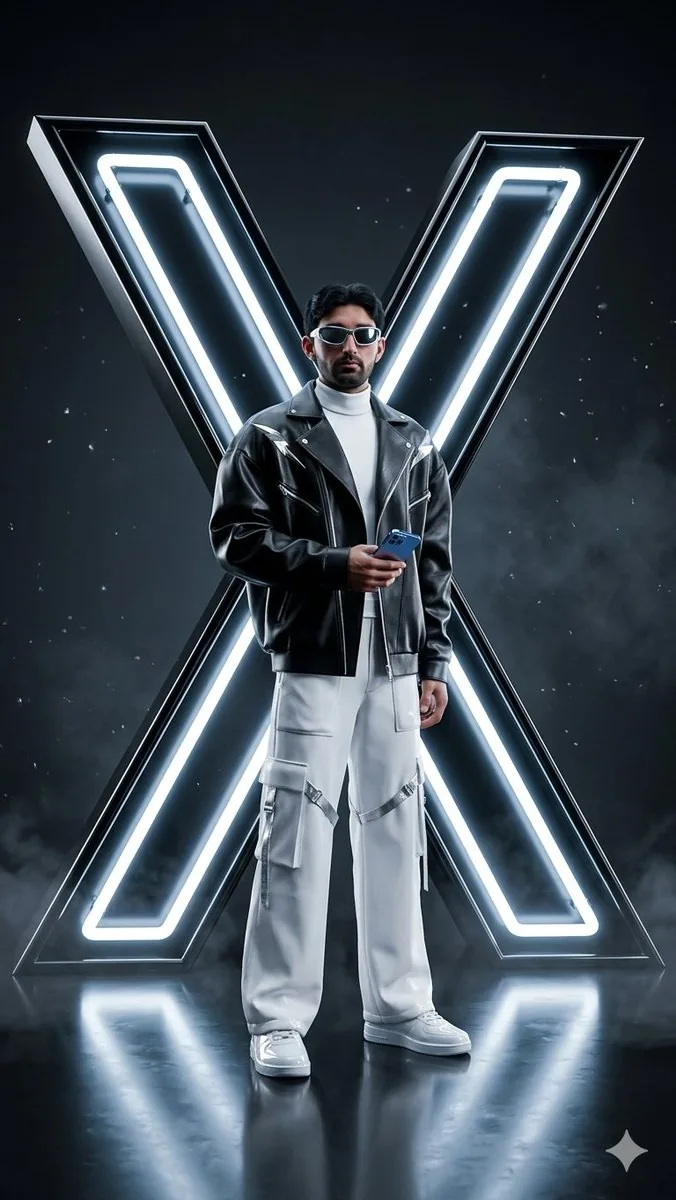 Cyberpunk Neon Logo Fashion Photography reference
