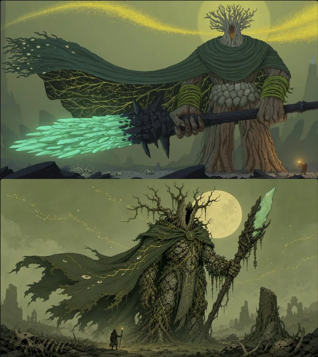 Moonlit Forest Guardian Diptych reference