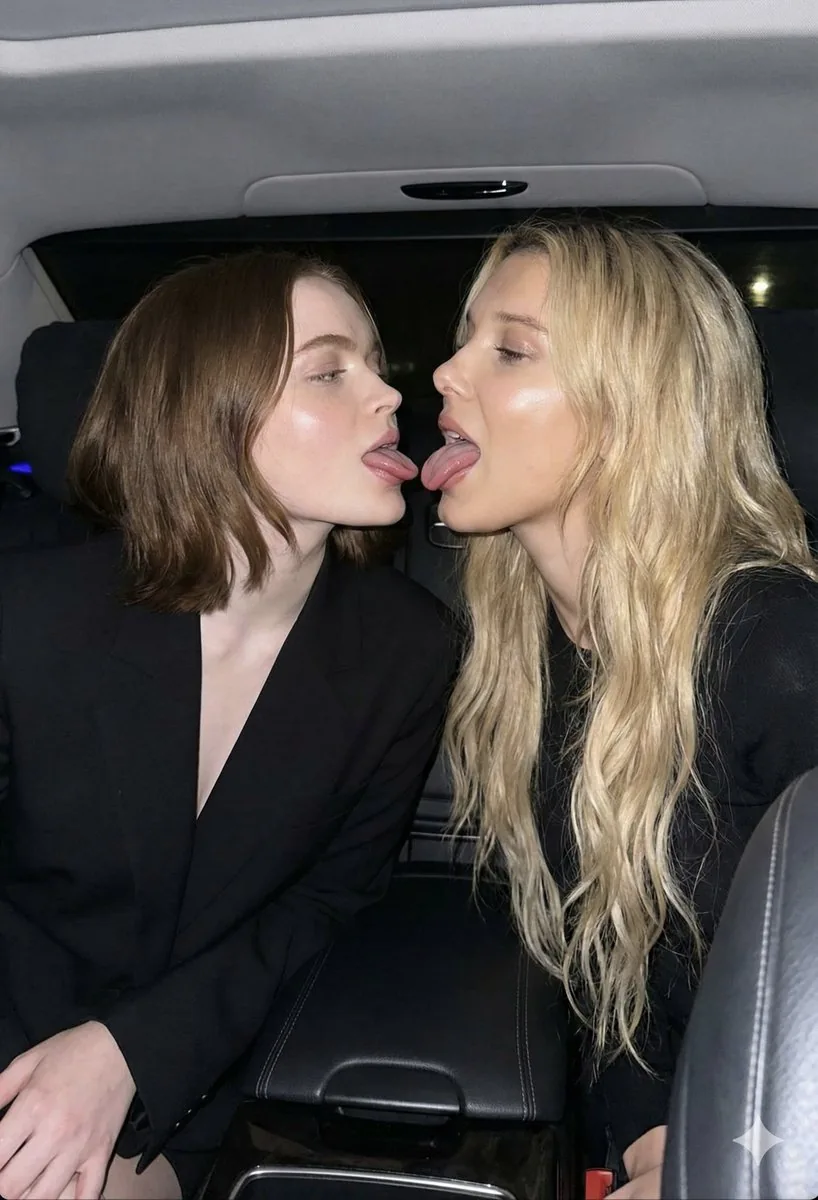 Sadie Sink and Millie Bobby Brown Candid Flash Photo Prompt - Nano Banana Pro AI Prompt for Social Media Post reference