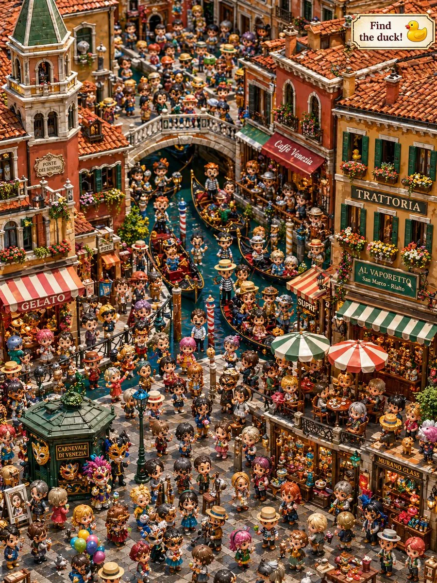 Hidden Duck in Chibi Venice reference