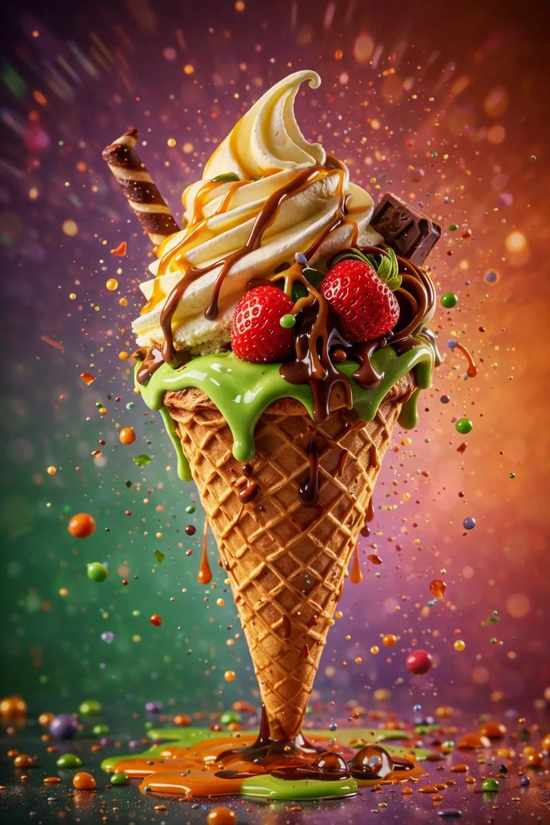 Hyper-Realistic Ice Cream Dessert Photography Prompt - Nano Banana Pro AI Prompt for Product Marketing reference