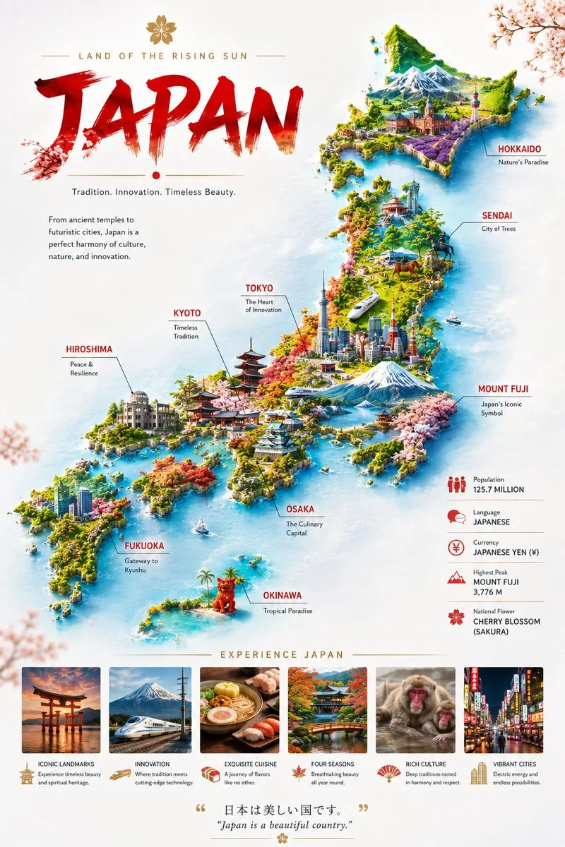 Japan Travel Poster Infographic reference
