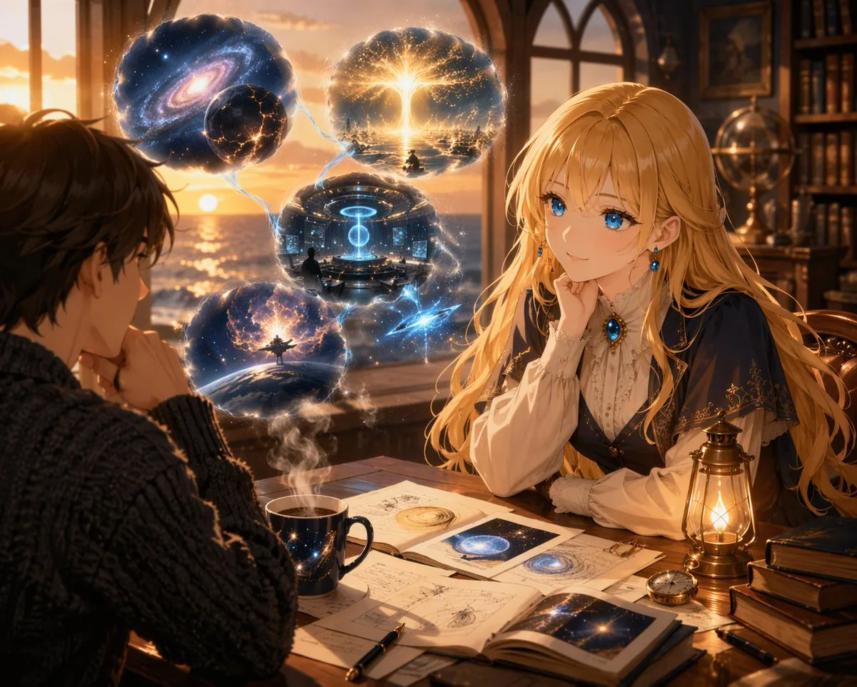 Anime Scholars with Cosmic Holograms reference
