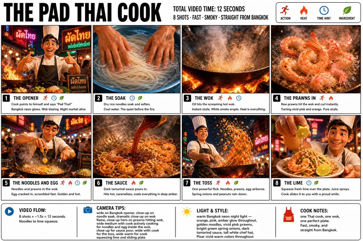 Pad Thai Cook Storyboard reference