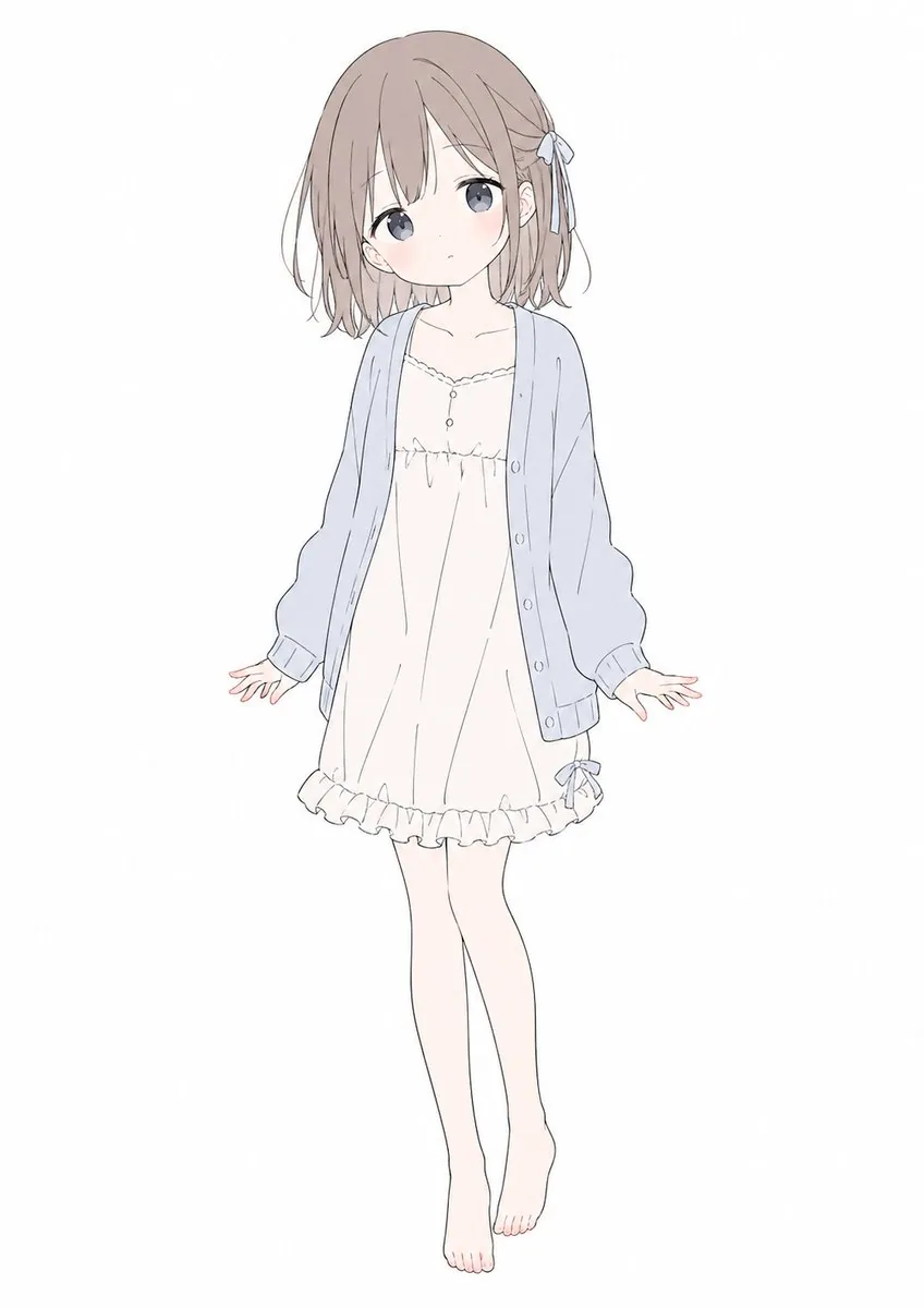 Soft Pastel Anime Girl Full Body reference