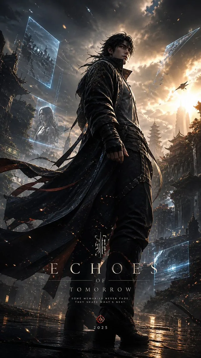 Cinematic Character Poster with Layered Depth reference