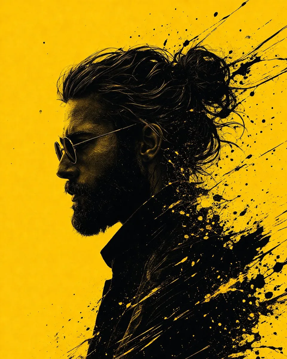 Graphic Novel Ink Splatter Portrait reference