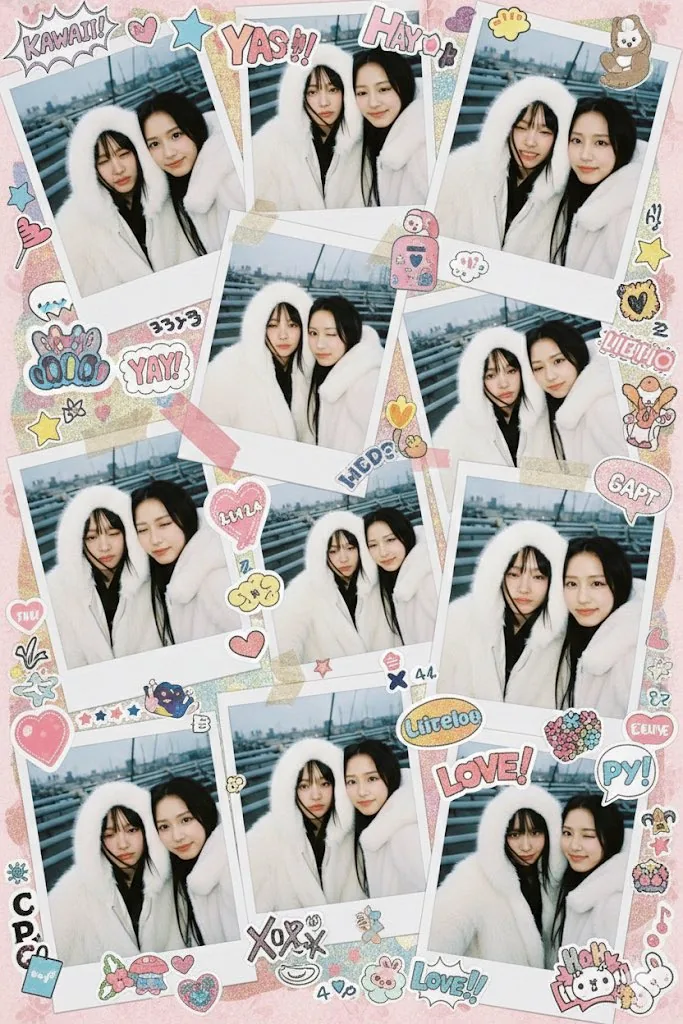 Kawaii Stylebook Collage with Polaroid Effect reference