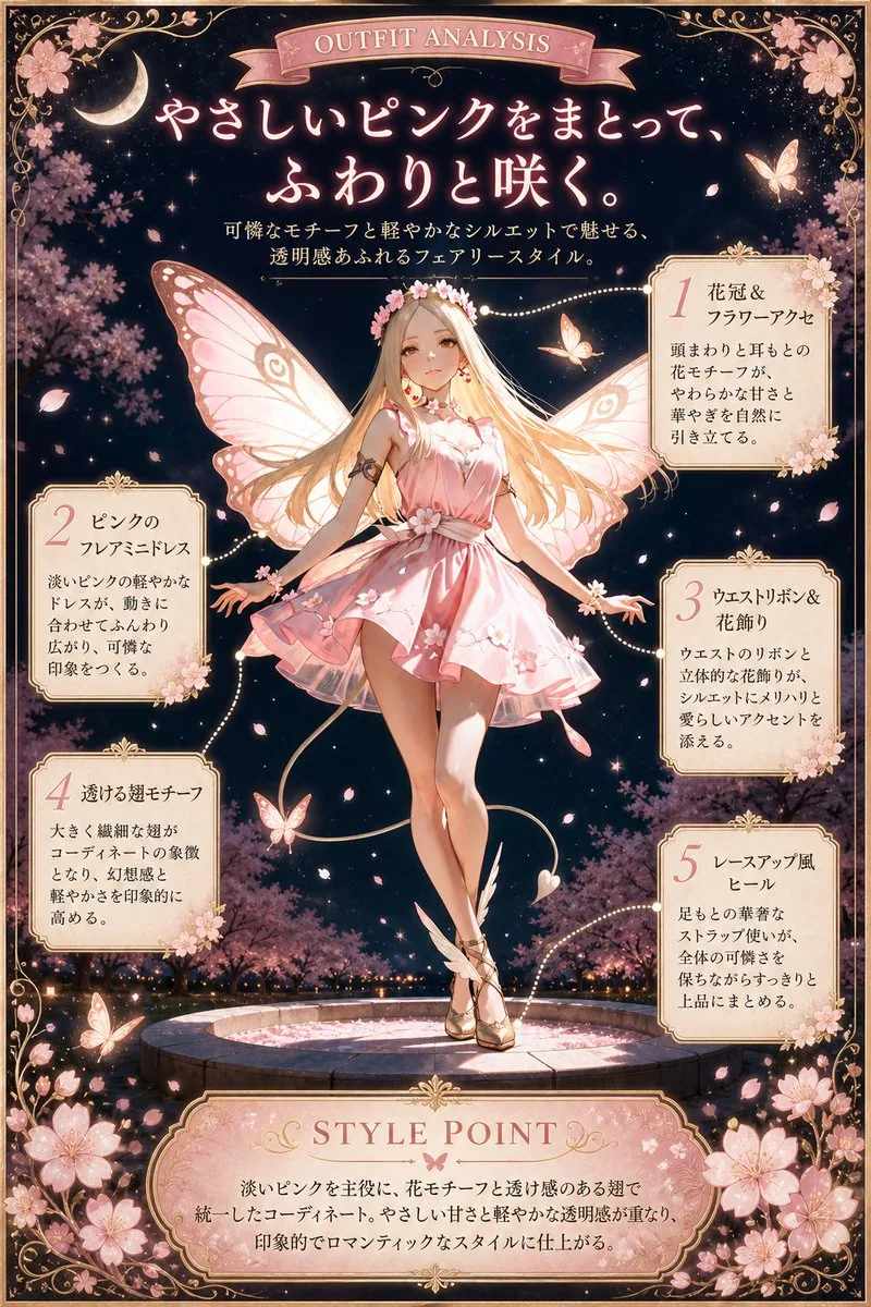 Pink Fairy Outfit Analysis Poster reference