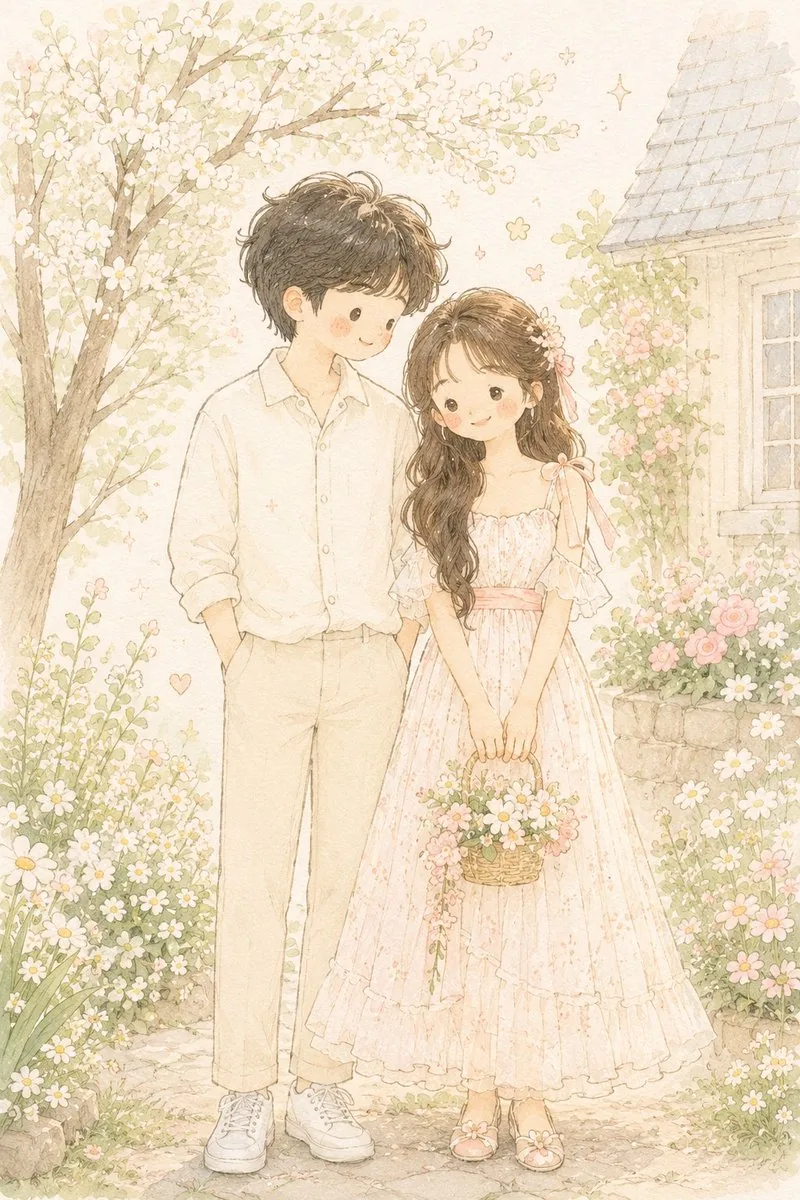 Hand-Drawn Storybook Portrait Illustration reference