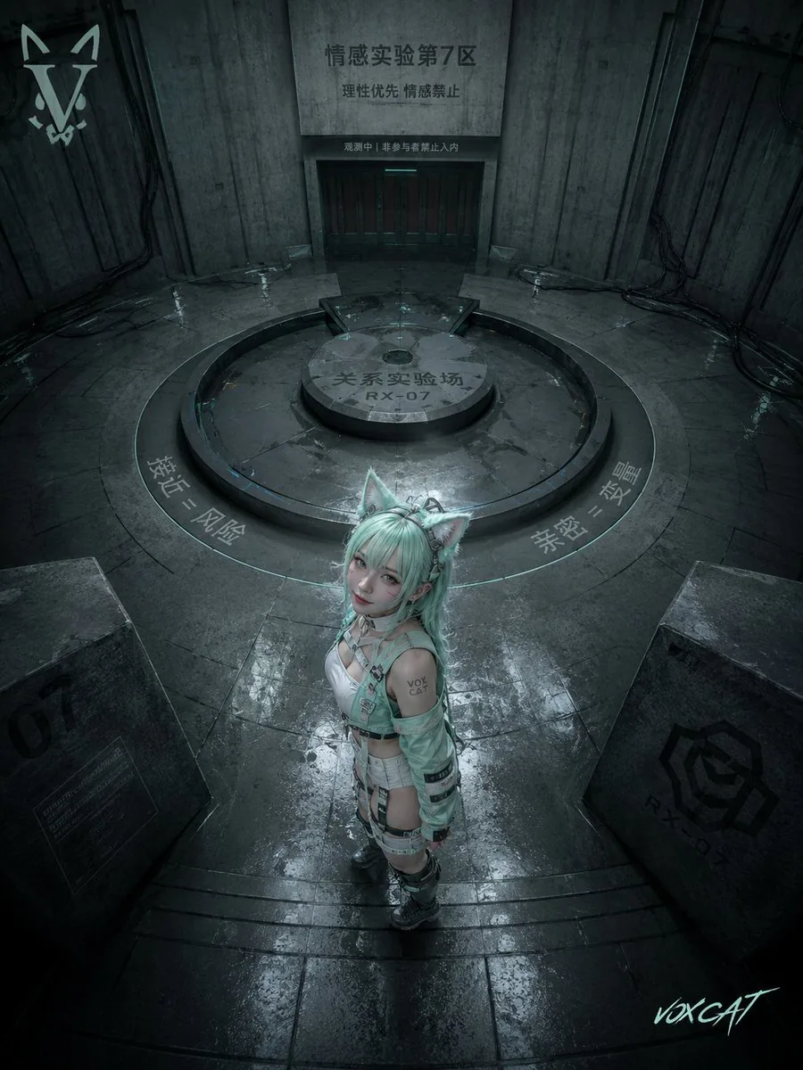 Overhead Sci-Fi Catgirl Test Yard reference