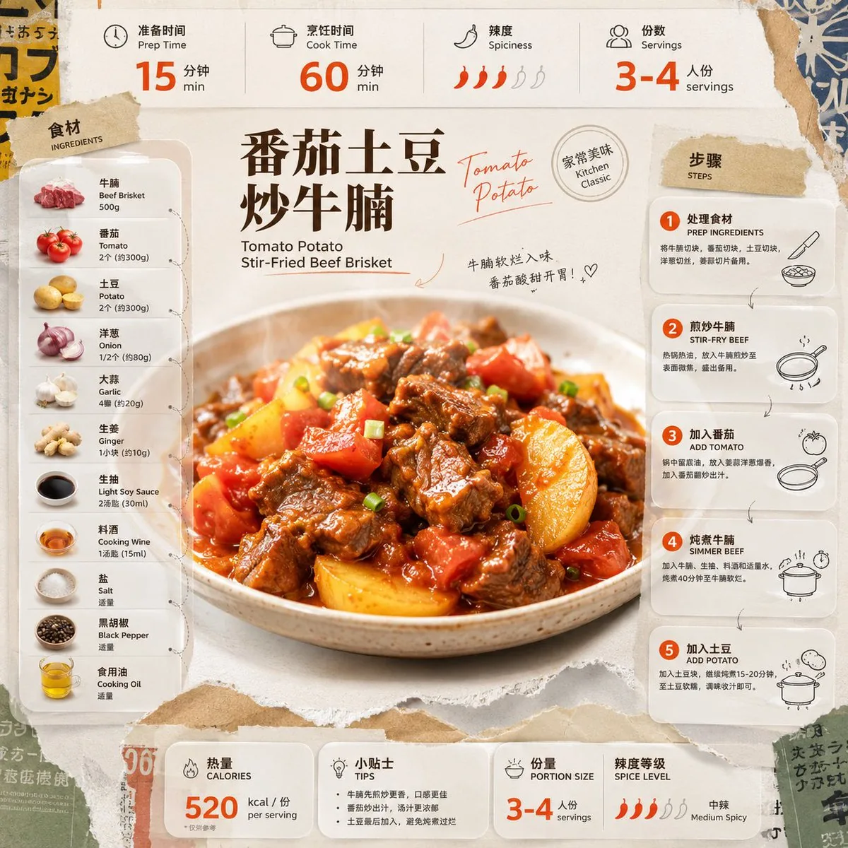 Tomato Potato Beef Recipe Infographic reference