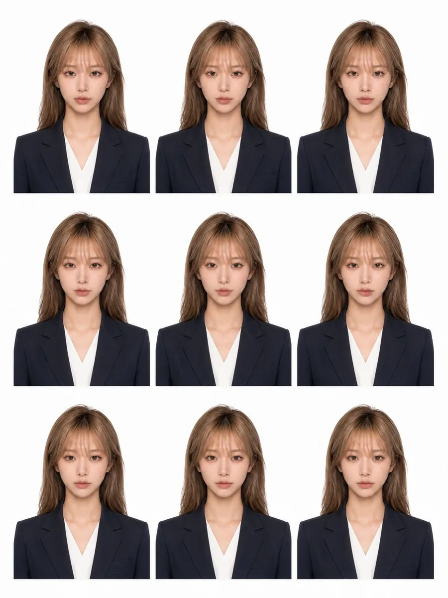 Nine-Photo ID Portrait Sheet reference