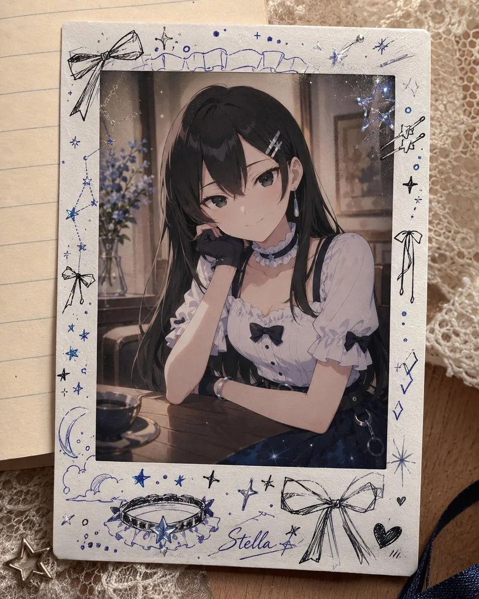 Decorated Cheki Anime Portrait reference