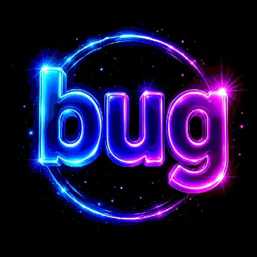 Neon Bug Text Logo reference