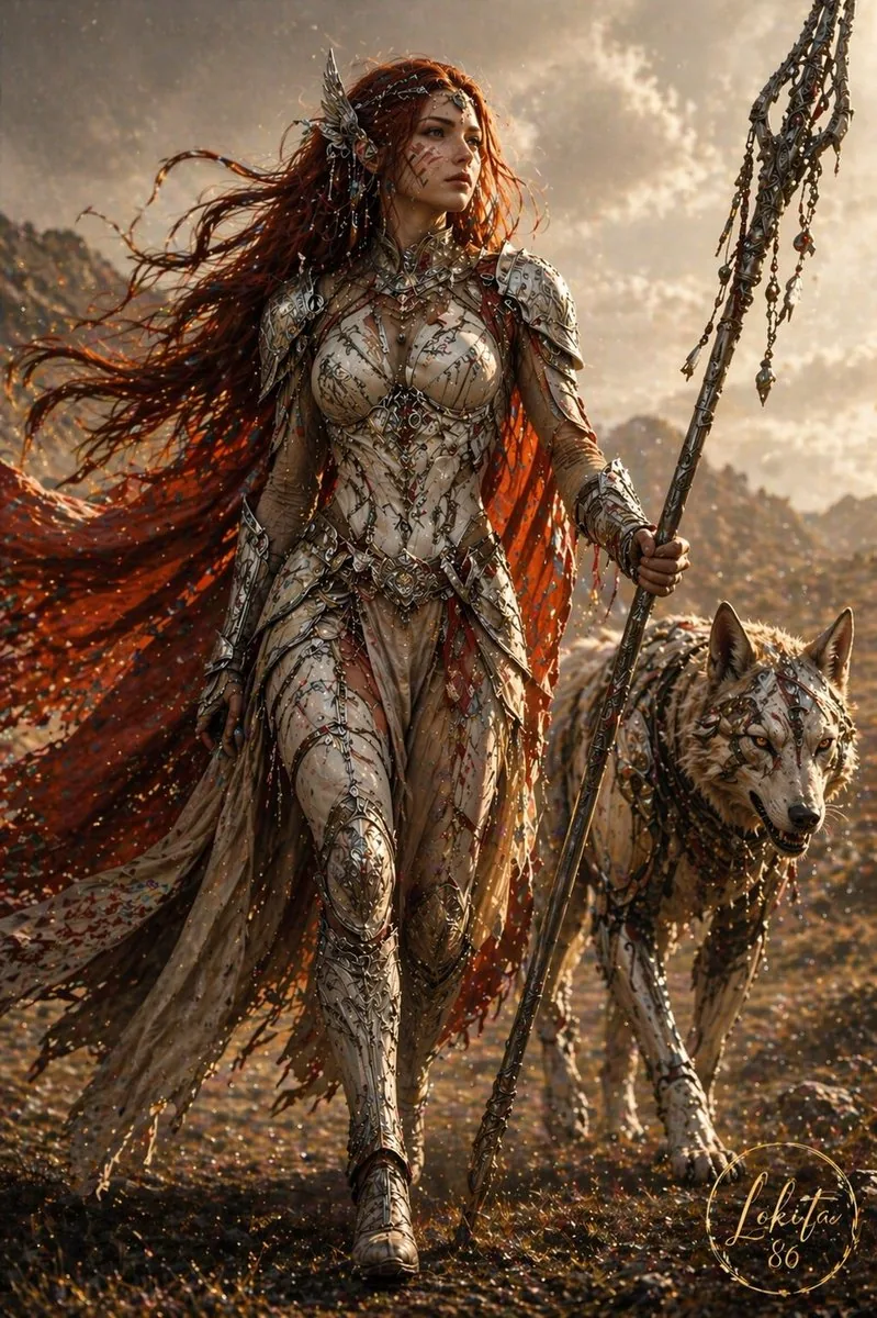 Epic Fantasy Warrior and Wolf reference
