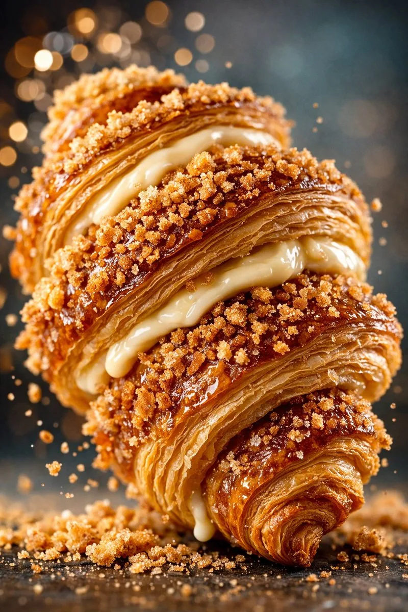Hyper-Realistic Food Photography of Creamy Croissant - Nano Banana Pro AI Prompt for Product Marketing reference