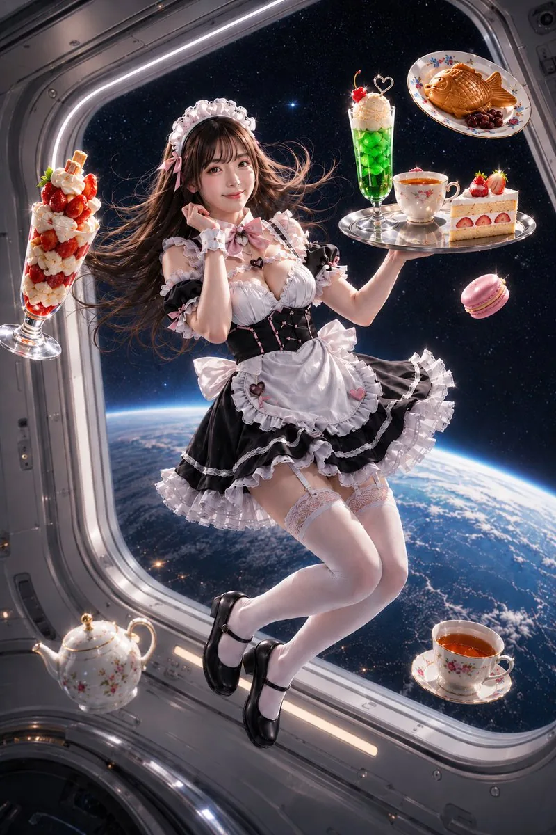 Zero-Gravity Space Station Maid Cafe reference