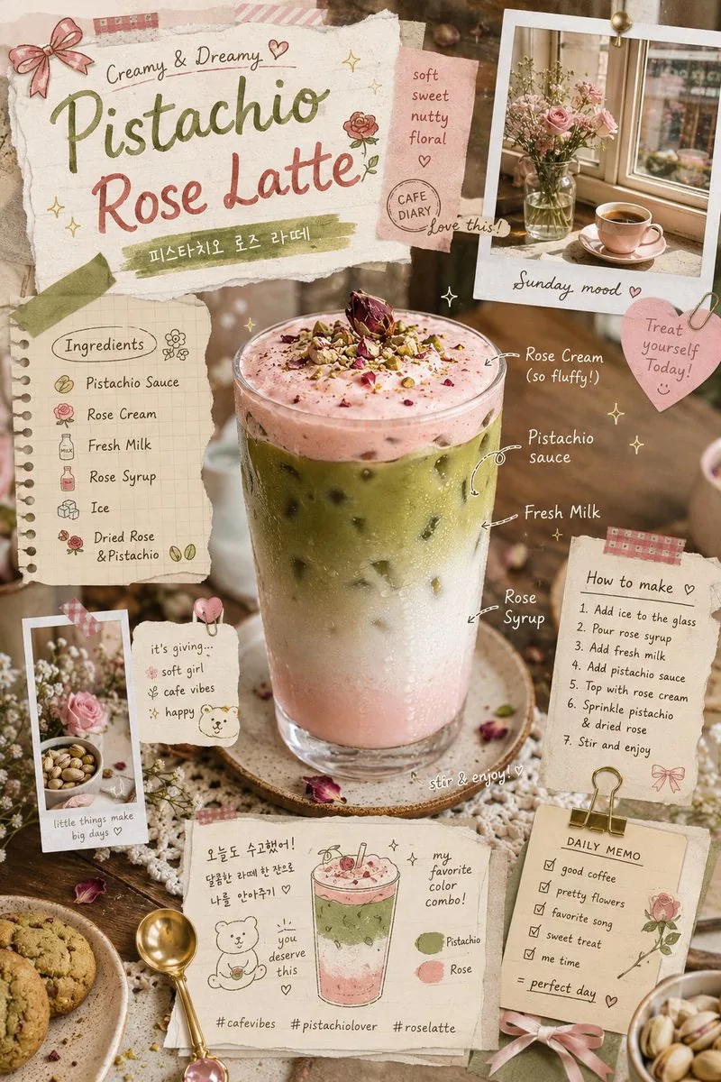 Whimsical Retro Cafe Scrapbook Poster reference