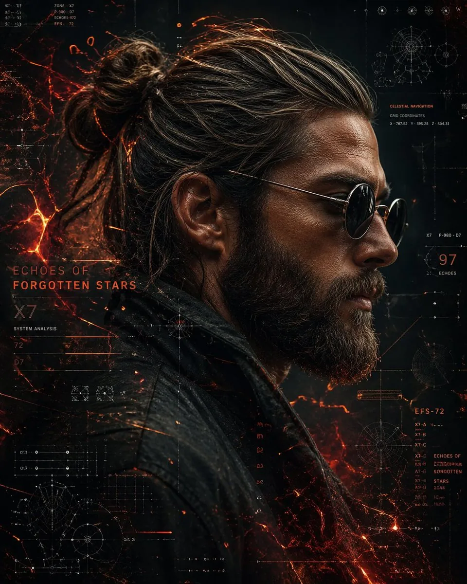 Cyberpunk Portrait with Sci-Fi Interface reference