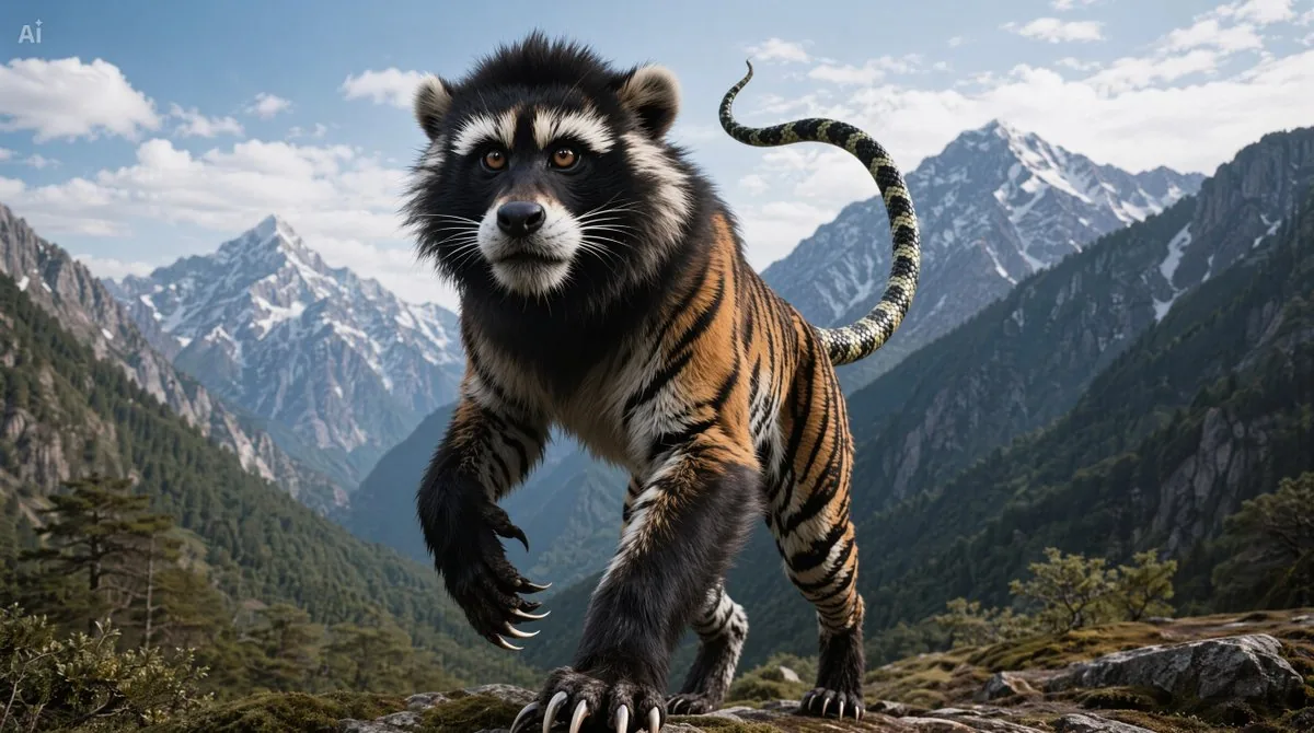 Photoreal Nue on Alpine Cliff reference