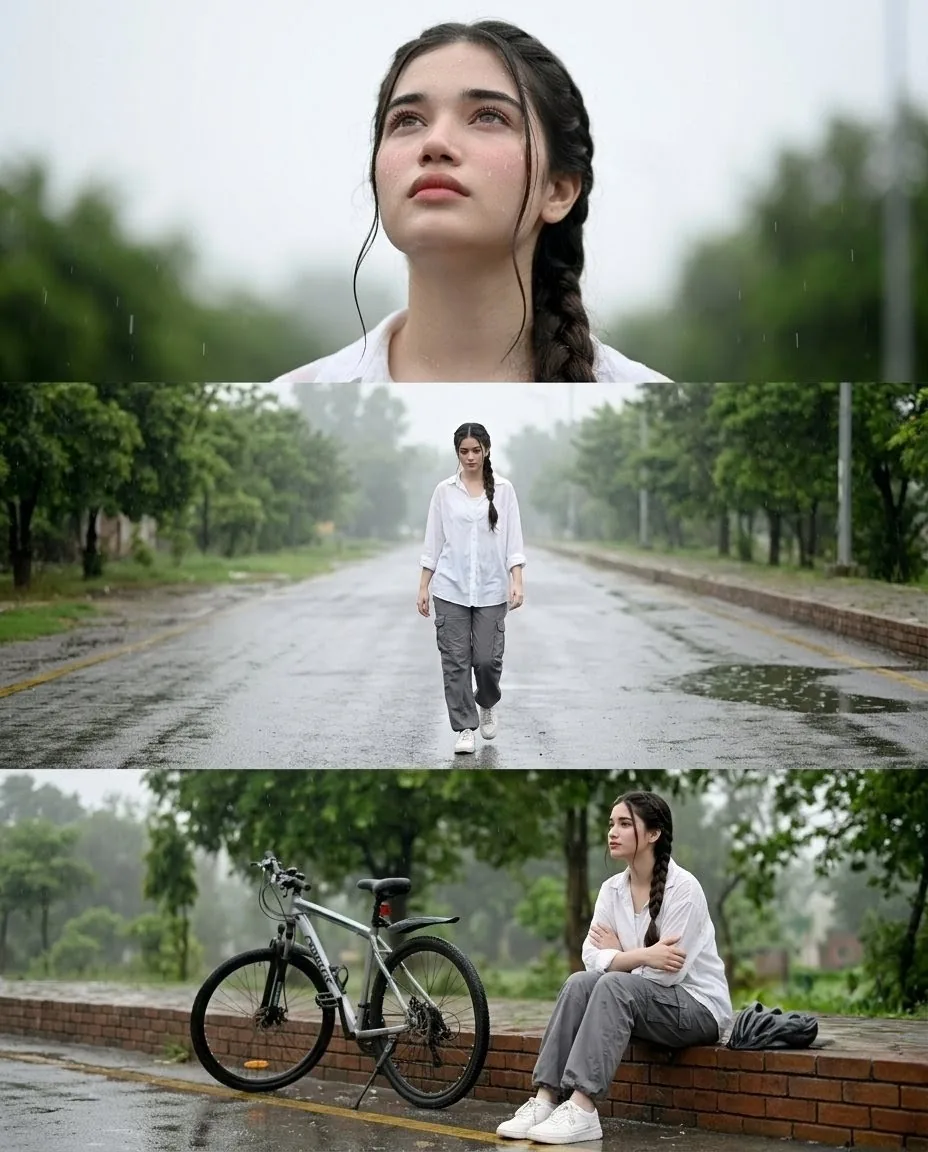 Rainy Street Triptych Portrait reference