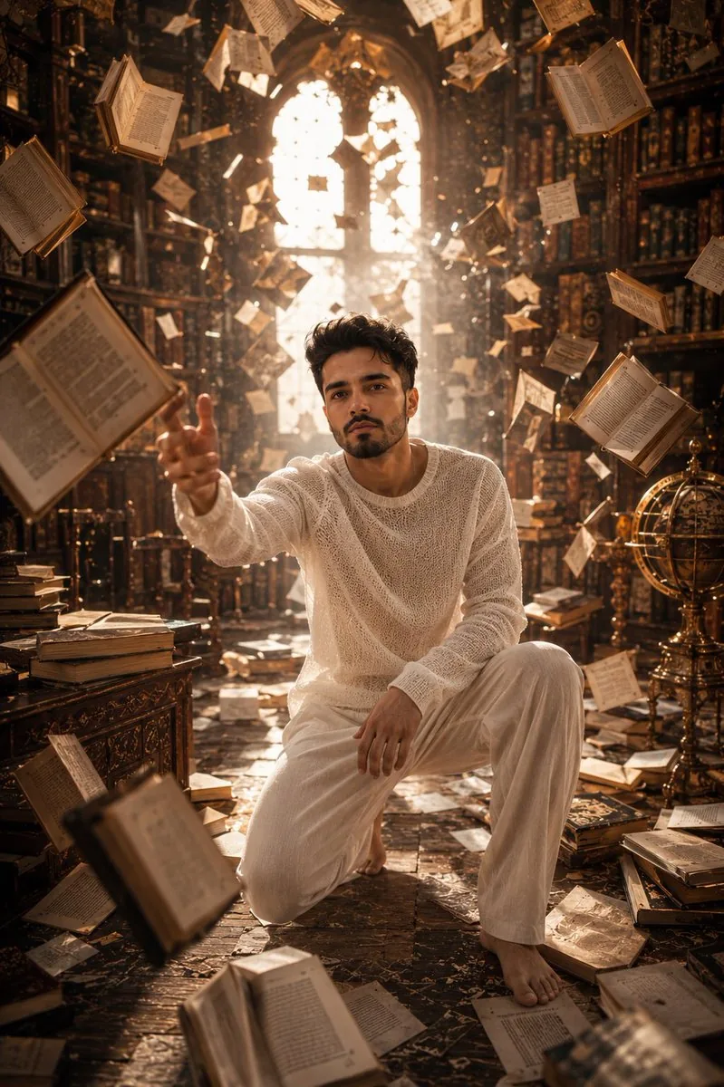 Ancient Abandoned Library Fantasy Portrait reference