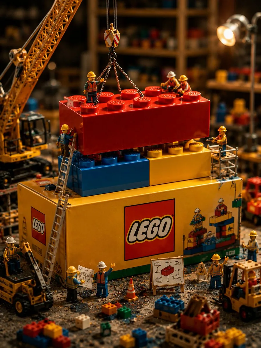 Miniature LEGO Construction Scene reference