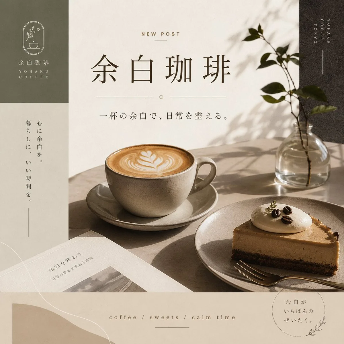 Yohaku Coffee Cafe Announcement Poster reference