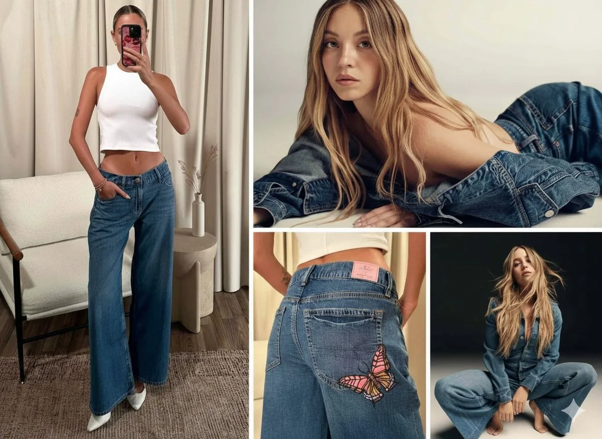 Y2K Grunge Denim Fashion Collage - Nano Banana Pro AI Prompt for Product Marketing reference