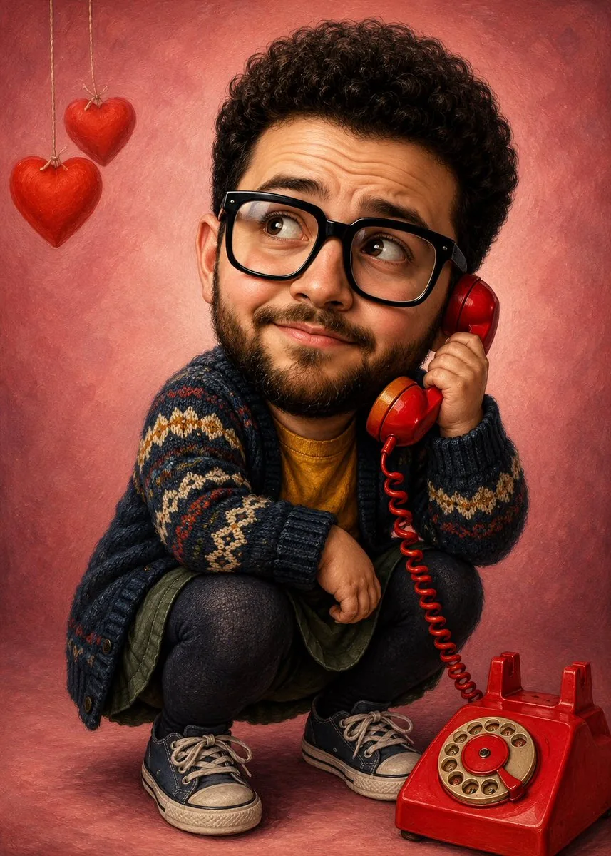 Red Thread Caricature Oil Painting reference