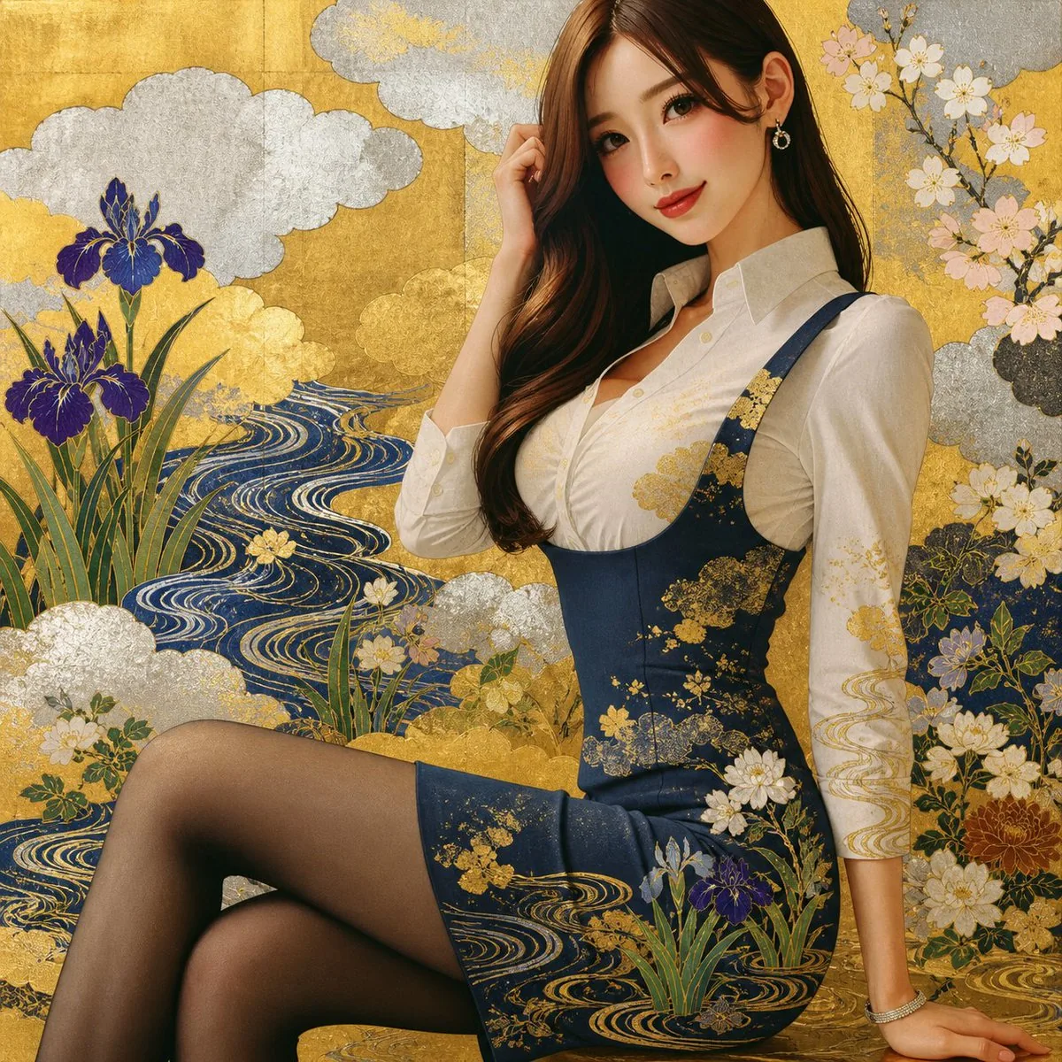Rinpa Gold Screen Portrait reference