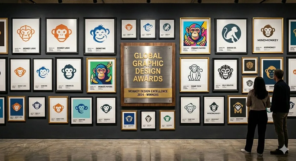 Logo Design Wall Generation Prompt for Monkey Theme reference