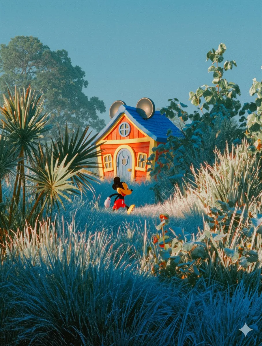 Image Editing Prompt: Add Playhouse Behind Character reference
