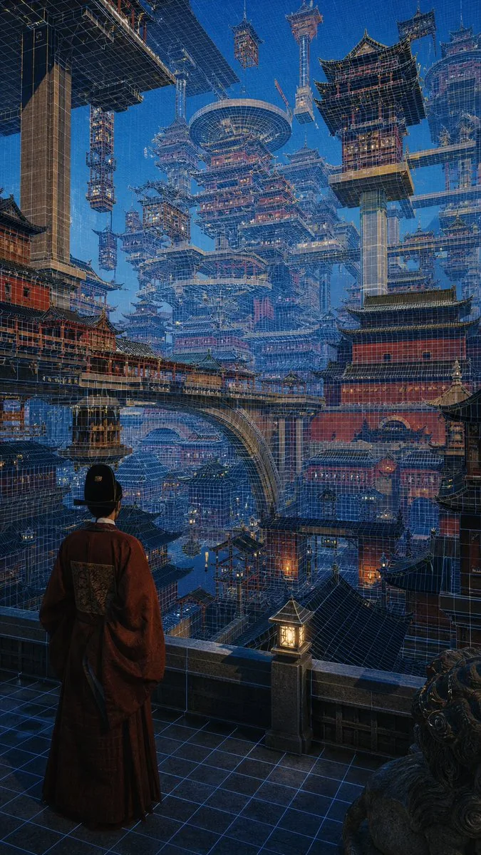 Cyber Imperial Floating Palace City reference