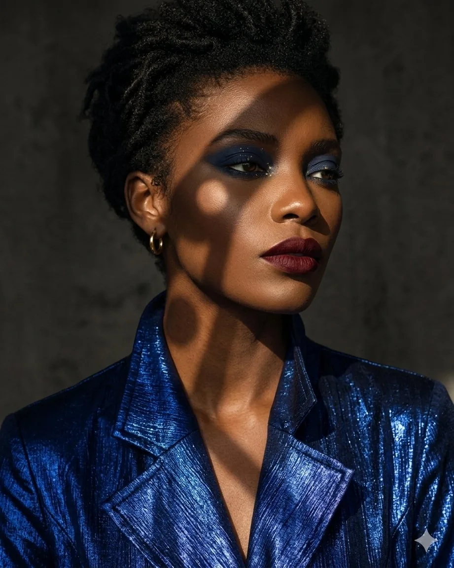 Dramatic Chiaroscuro Fashion Portrait reference